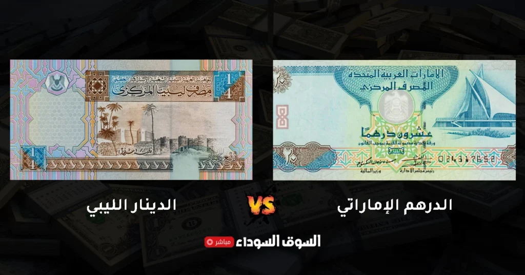 سعر الدرهم الإماراتي مقابل الدينار الليبي في السوق السوداء​
