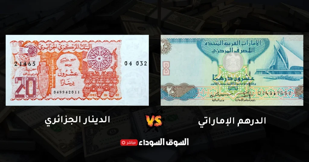 سعر الدرهم الإماراتي مقابل الدينار الجزائري في السوق السوداء​